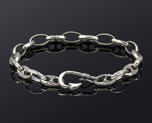 Sterling Silver Hook Bracelet with Signature Axion Chain & Link